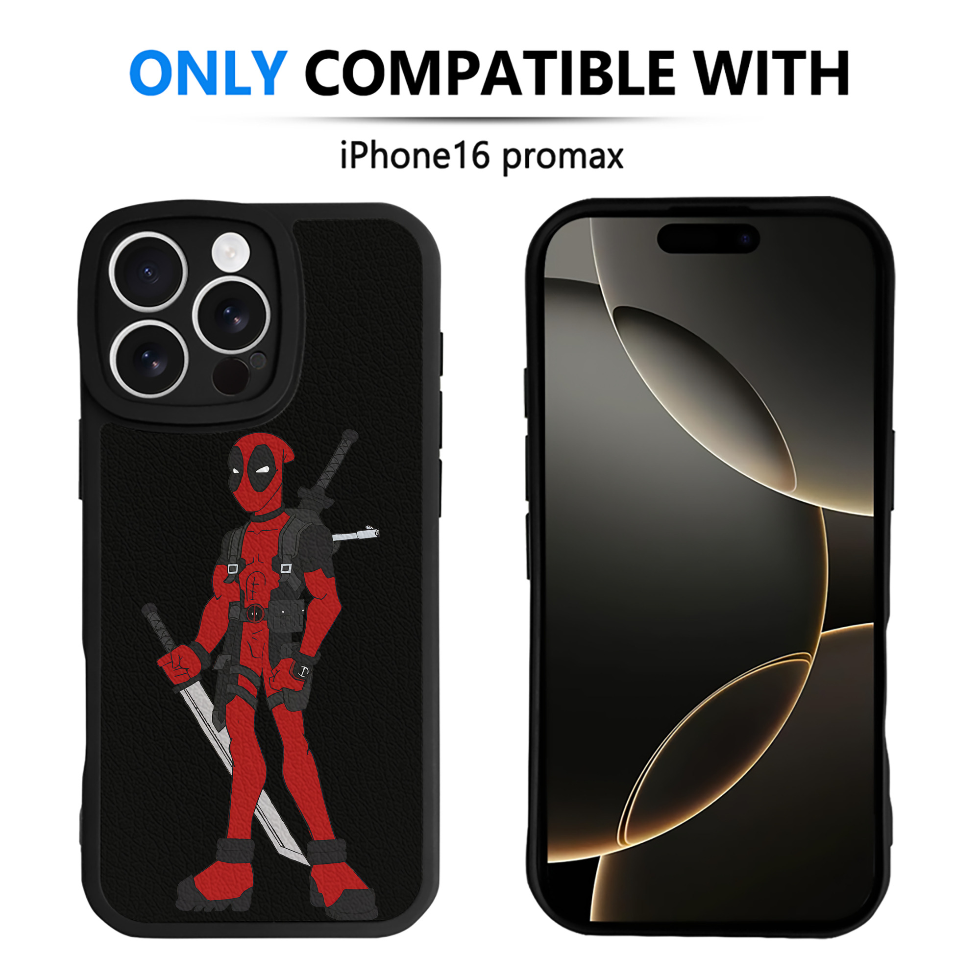 （画像用） Deadpool デッドプール 【iPhone 16シリーズ対応】シリコンスマホケース（レザー調） 材質：シリコン